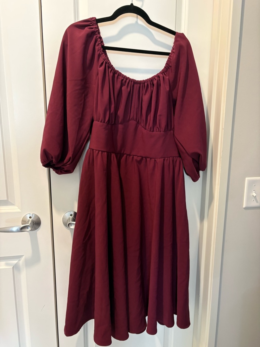 Vixen by Micheline Pitt Burgundy Midi Dress